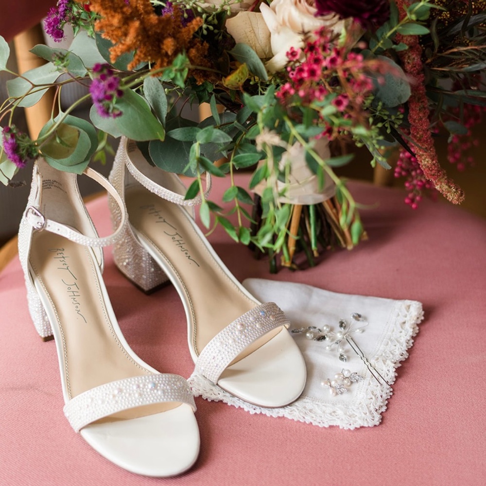Betsey Johnson SB Mari Ivory Pearl Strappy Heel